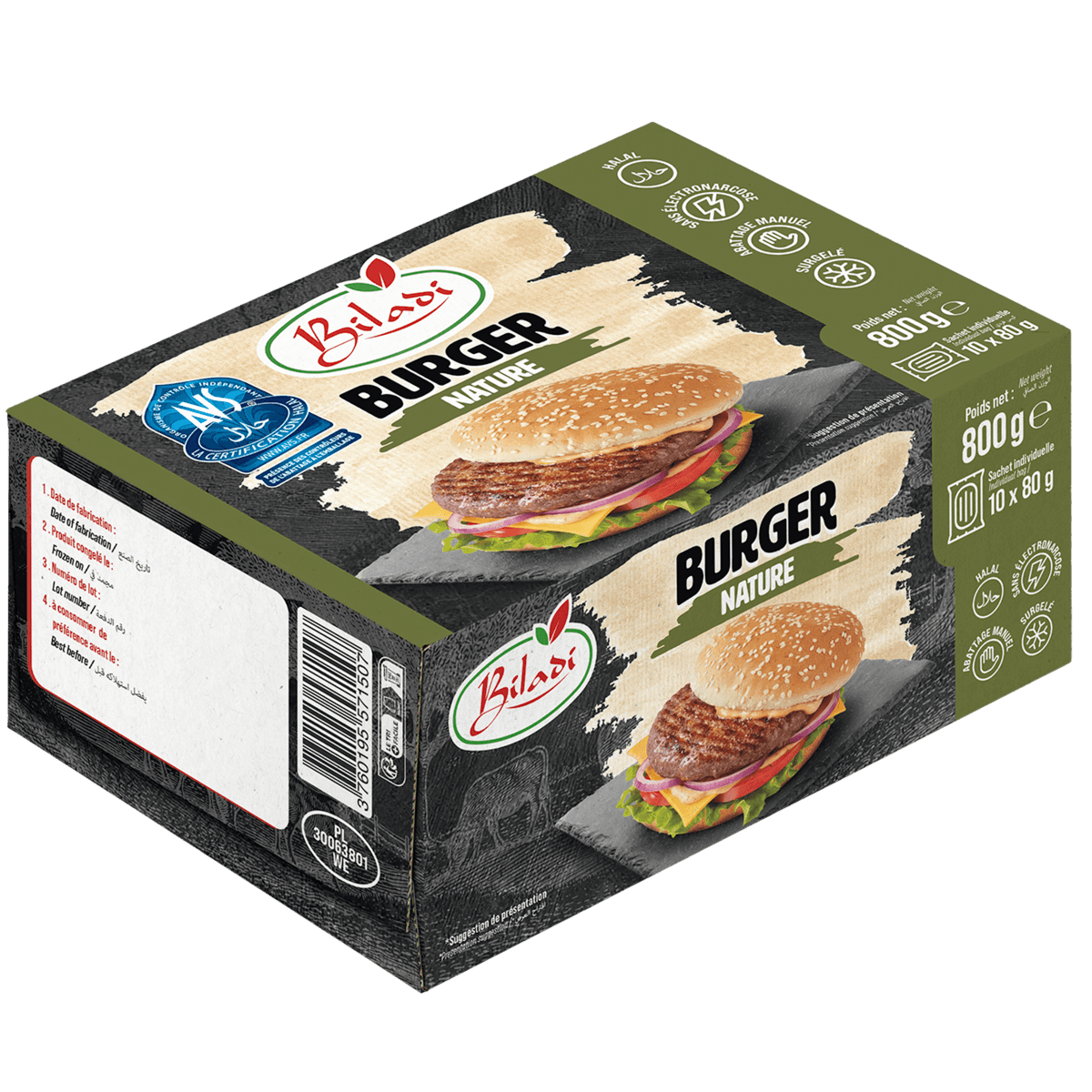 Steak burger nature — 800 g