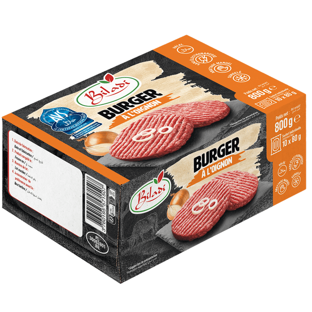 Steak burger à l’oignon — 800 g