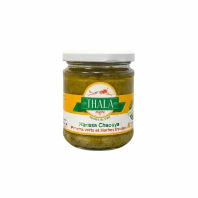Harissa chaouya — piments verts et herbes fraîches