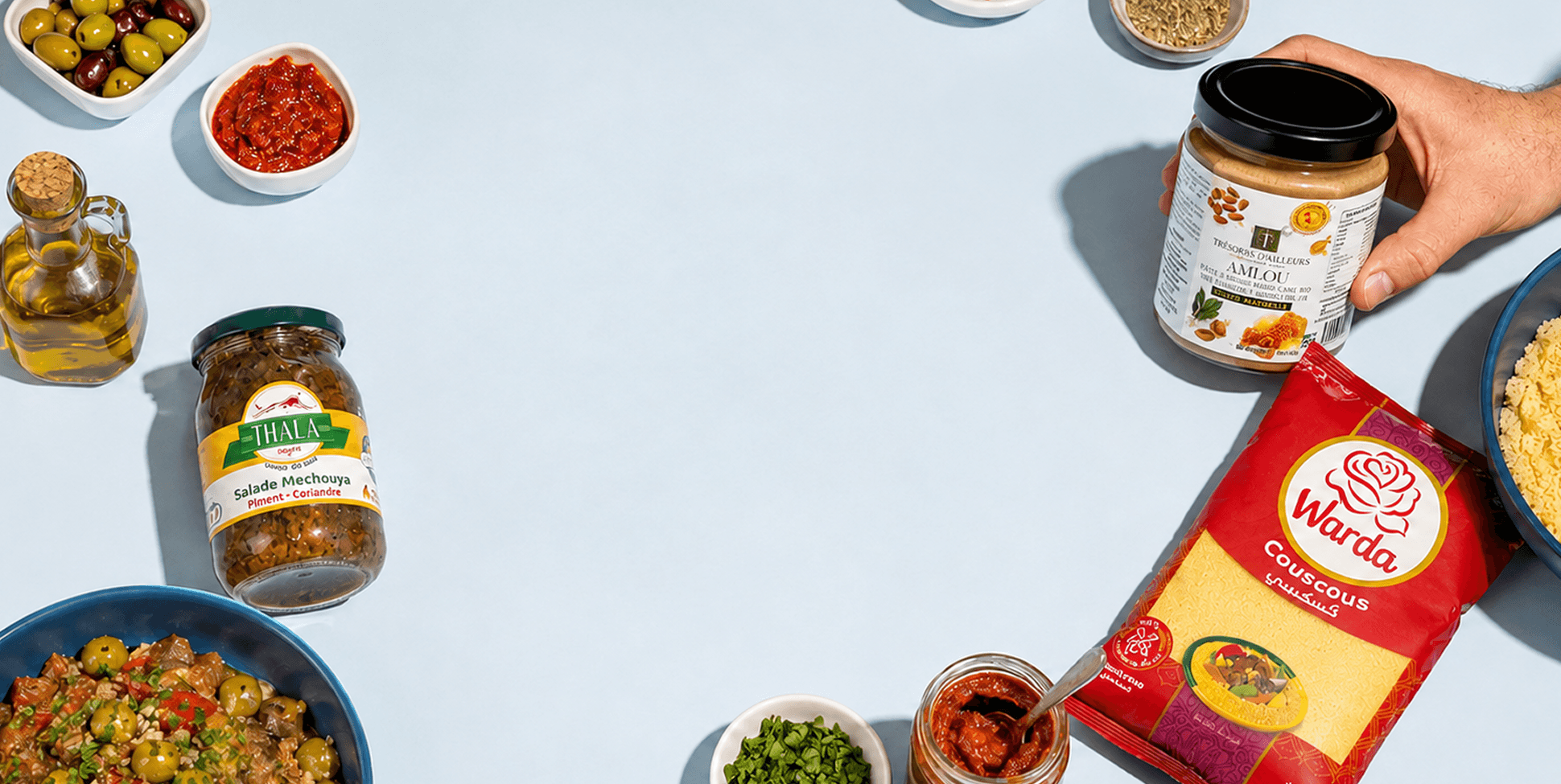 Sélection de produits d’épicerie distribués par Ouine Distribution